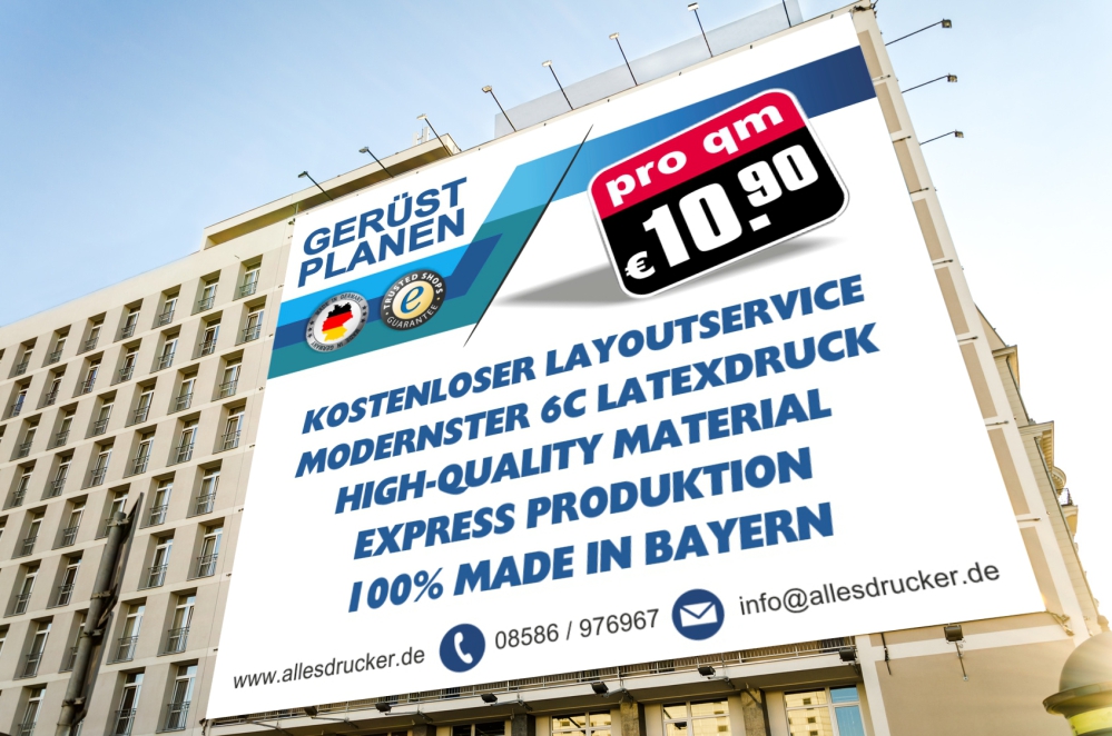 Werbebanner aus Hausfassade